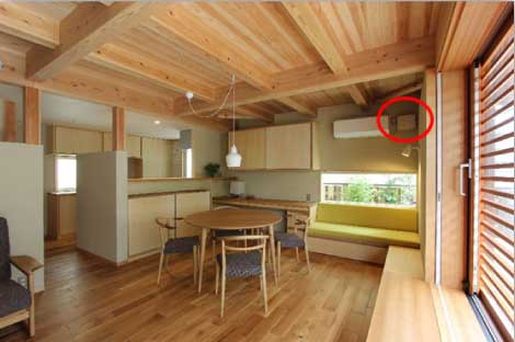 せせらぎ付きのダイニング