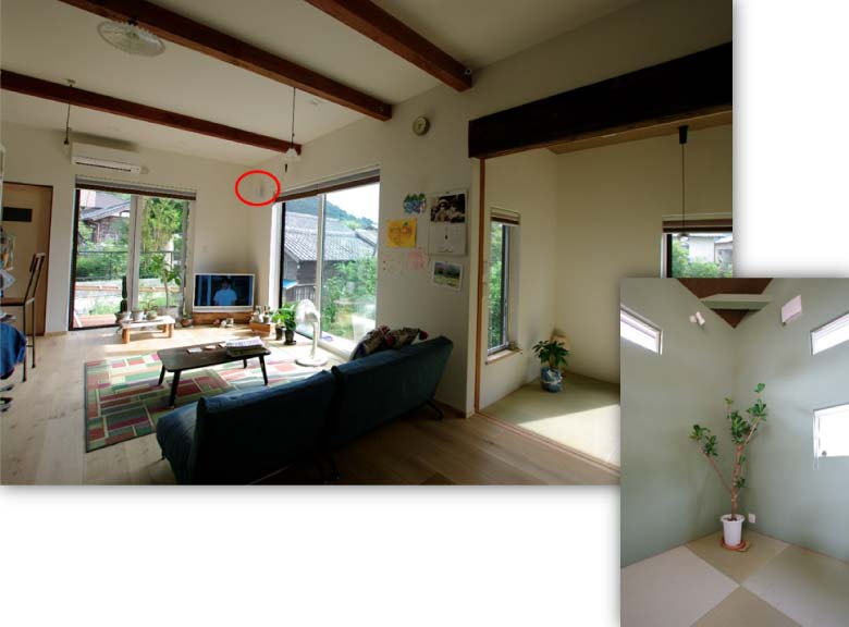 せせらぎ付きのリビング